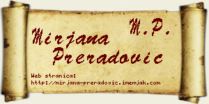 Mirjana Preradović vizit kartica